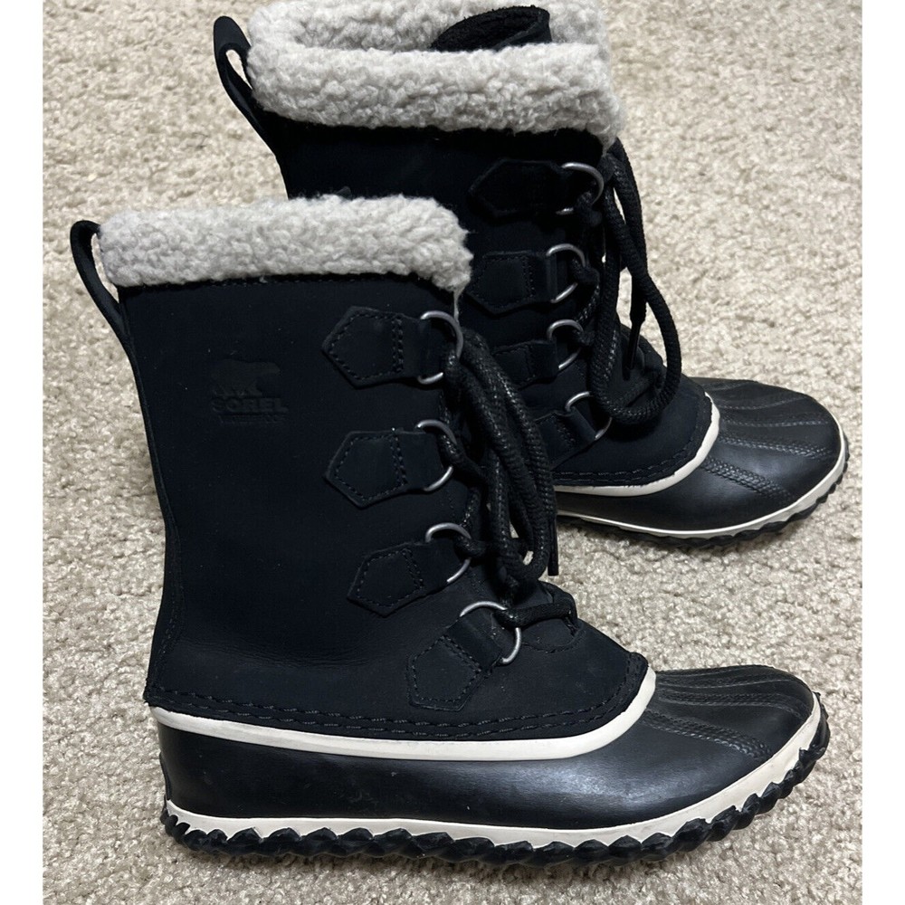 SOREL Womens Winter Carnival Black Snow Boots -25f - 32c Extreme Cold Size 6